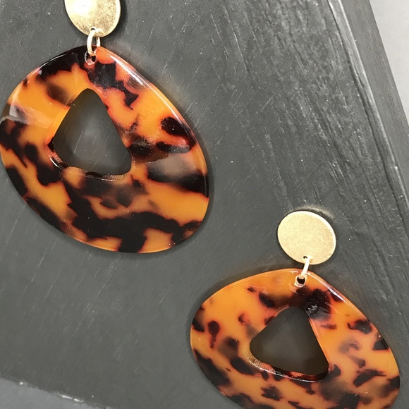 🆑 Modified Triangle Tortoise Drop Earrings - Picture 6 of 8